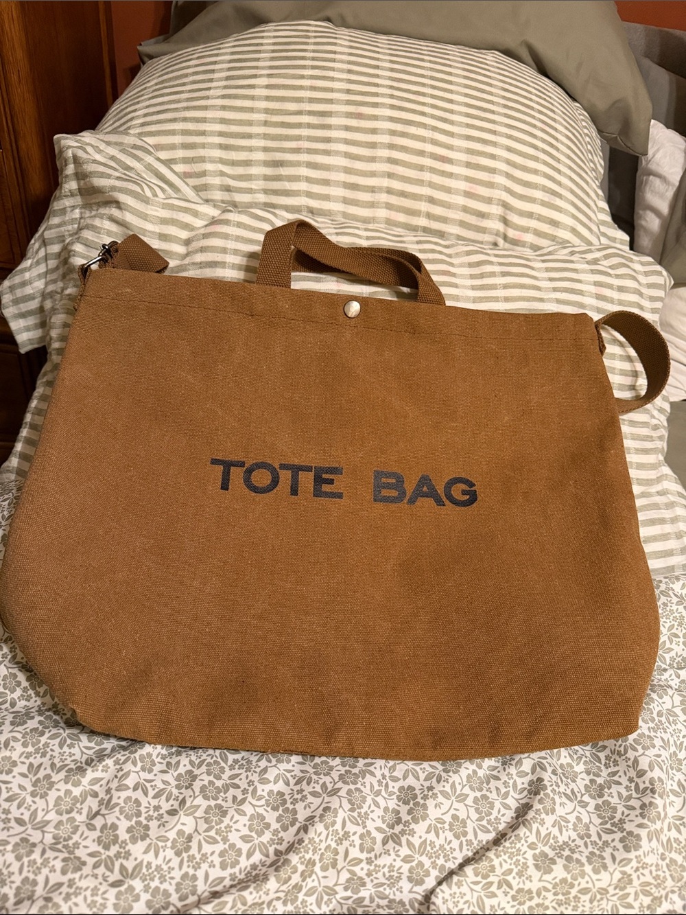 Tote Bag Brown Canvas Shoulder Bag